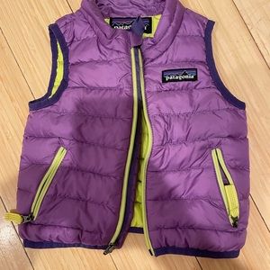 Patagonia baby size 3-6m puffer vest purple